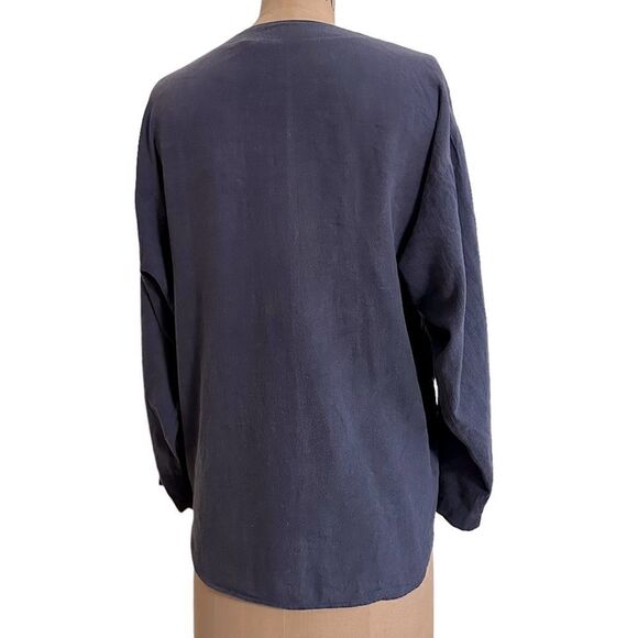 Vintage Charcoal Grey Cotton Blouse - Picture 4 of 9